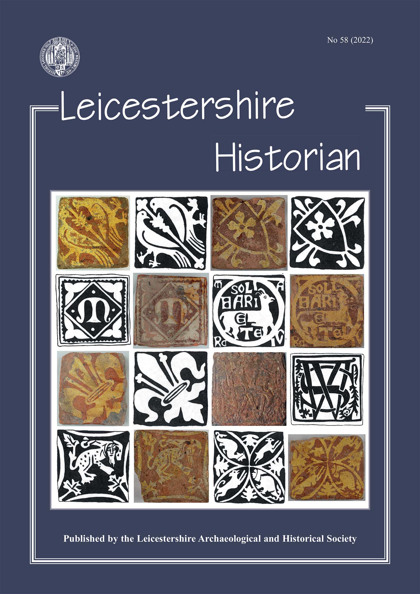Medieval floor-tiles from Leicestershire County Council Museum Collections (© Leicestershire County Council Museums) pictured alongside their equivalent Norma Whitcomb illustrations (© Norma R. Whitcomb) from The Medieval Floor-Tiles of Leicestershire. 